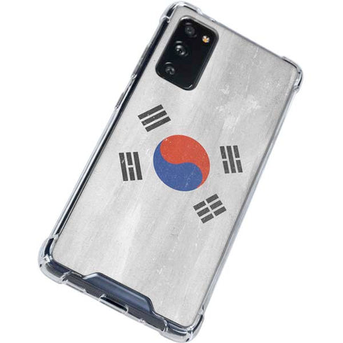 South Korean Flag Distressed Galaxy S20 FE Clear Case